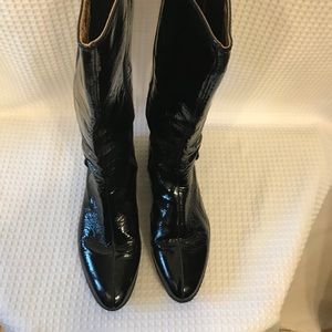 Sofft Brand Patent Leather Side Zip Boots